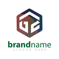G Z Initial letter hexagonal logo vector
