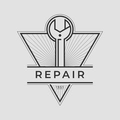 Auto mechanic service. Mechanic service logo set. Repair service auto mechanic logos. Car vintage vector logo set. Vector illustration.