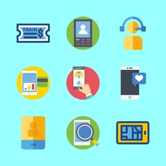 telephone icons set. window, subway, job and person graphic works