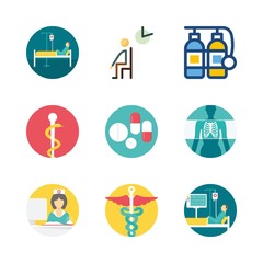 9 hospital icons set