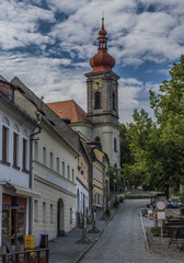 Fototapeta na wymiar Old church in Becov nad Teplou town