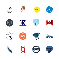 logo icons set. can, street, farming and beauty graphic works