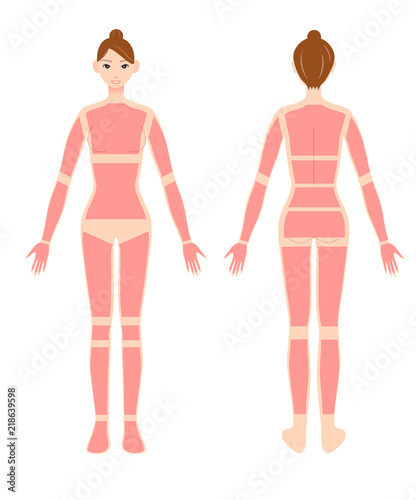 全身脱毛 女性モデルのイラスト 顔とvio以外 Stock Photo And