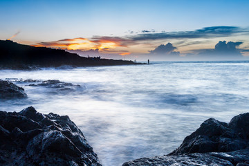 coucher de soleil sur l'océan
