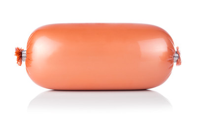 One ham sausage package isolated on white background