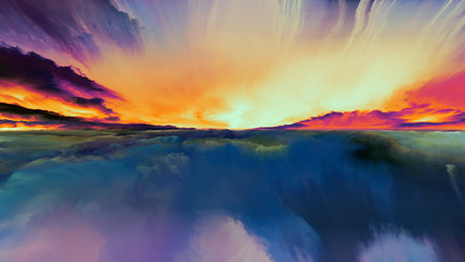 Panele Szklane Podświetlane  Farba horyzontu