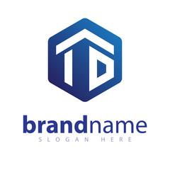 IO Initial letter hexagonal logo vector Template