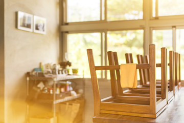 house clean with chair
