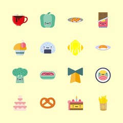 16 eat icons set