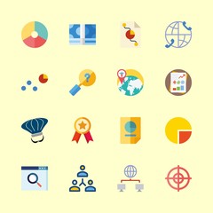 marketing vector icons set. search, target, networking and money icons in this set
