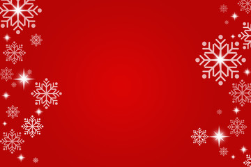 Beautiful snowflakes on a red background