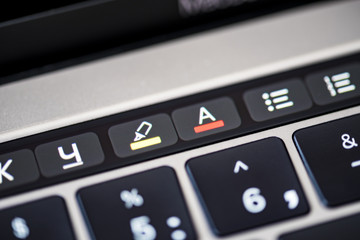 Obraz premium Icons for editing text on the touchbar panel