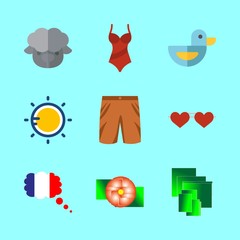 summer icons set. natural, effect, trend and beauty graphic works