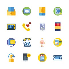 16 telephone icons set