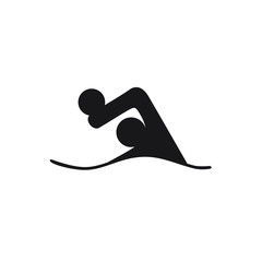 water polo black logo symbol swimmer with ball on white background athletics
