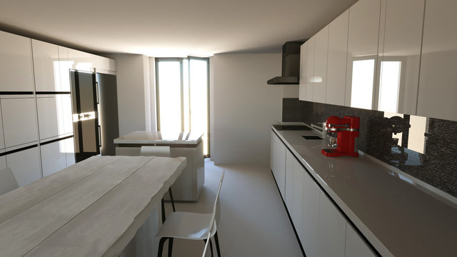 Cucina mobili, design di interni, arredamento della cucina. Arredamento ed elettrodomestici per la cucina