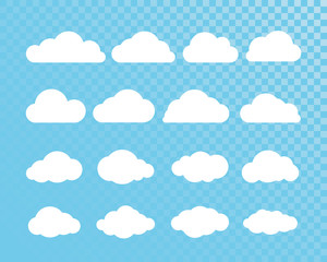 Cloud. Abstract white cloudy set isolated on transparent background. Vector illustration