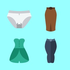 4 clothes icons set