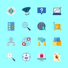 16 marketing icons set