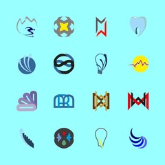 logo vector icons set. inspiration program logo, winter resort logo, car brand logo and dentist logo in this set