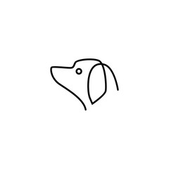 continuous dog head logo vector icon illustration