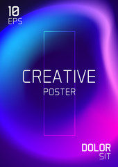 Trendy Fluid Blurred Gradient A4 Poster Design. Modern Background for Poster, Brochure, Advertising, Placard, Invitation Card, Music Festival, Night Club