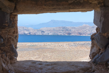 View from the window of the Venetian fortress on the island of Gramvousa