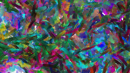 Oil painting abstract background in fashion impressionism style. Hand drawn pattern for design work. Template for decor print products. Modern contemporary art. Splashes of paint. Soft brushstrokes.