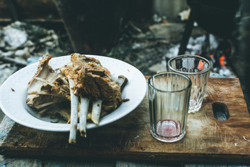 Boiled lamb, moody effect