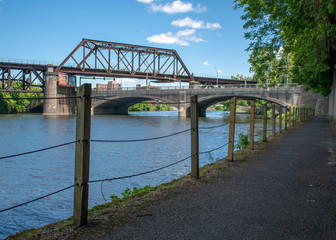 Fototapeta premium bicycle trail lehigh river easton