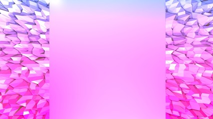 3d render of abstract geometric background with modern gradient colors in low poly style. 3d surface with nice blue red gradient 24.