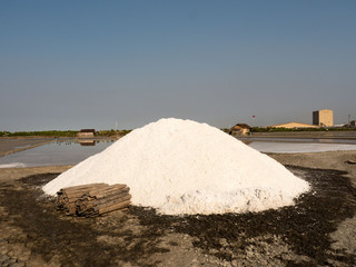 Fototapeta na wymiar Traditional Sea Salt Ponds Indonesia