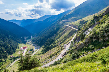 Fototapeta na wymiar Transfagarasan alpine road in Romania. Transfagarasan is one of the most famous mountain roads in the world.