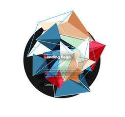 Vector 3d triangle abstract background, polygonal geometric design