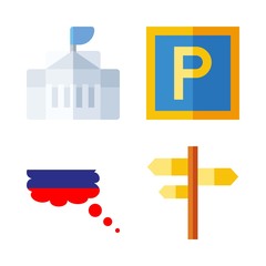 flag vector icons set. russian federation, maps and flags and white house in this set