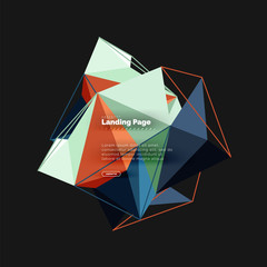 Polygonal geometric design, abstract shape made of triangles, trendy background