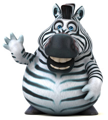 Fototapeta na wymiar Fun zebra - 3D Illustration