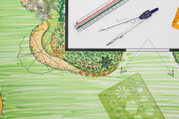 Backyard garden and pato design plan.