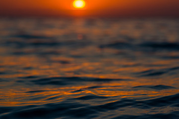 Amazing sea sunset, the sun, waves, clouds