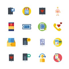 telephone icons set. media, headphone, send and card graphic works