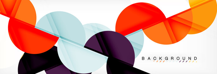 Modern geometrical abstract background - circles. Business or technology presentation design template, brochure or flyer pattern, or geometric web banner