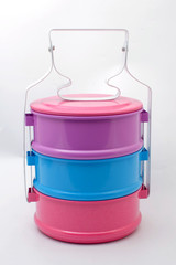 vintage Metal Tiffin isolated on white