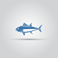 Fish icon isolated vector, bluefin fish icon