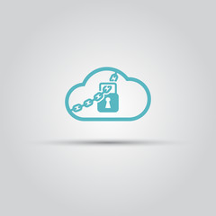 Fototapeta premium Cloud computing lock isolated vector icon