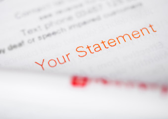 Your statement paper for tax and business