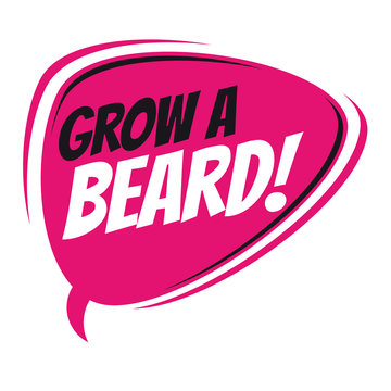 grow a beard retro speech balloon