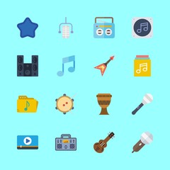 16 music icons set