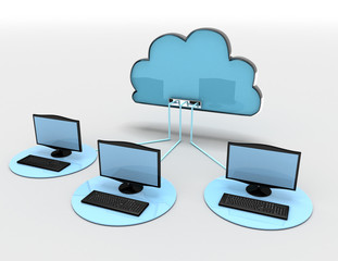 3d internet cloud concept . 3d rendered illustration