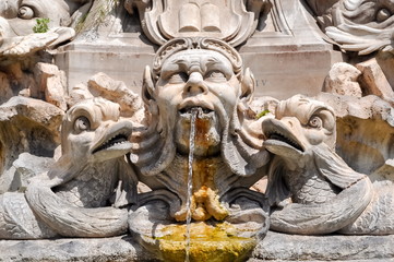 Fototapeta na wymiar Fountain of the Pantheon, Rome, Italy