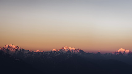 Obraz premium Mountains profile at sunrise